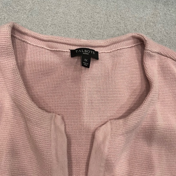 [1X]Talbots Soft Pink Women's Knit Open Cardigan Blazer - Picture 3 of 9